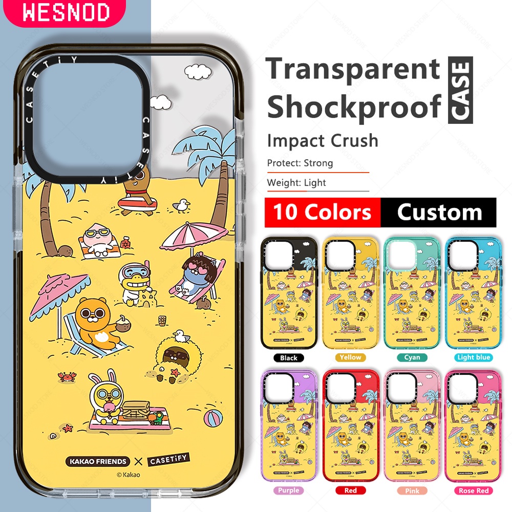 กันกระแทกใสแข็งแฟชั่นเคสโทรศัพท์มือถือ ลายการ์ตูน Kakao Friends น่ารัก สไตล์เกาหลี สําหรับ IPhone 15 14 7 8 Plus 11 13 pro Max 12 Xs X Xr Mini Se2020คุณภาพสูงใสบางนิ่มTpu Casetifyซิลิโคนยี่ห้อโทรศัพท์มือถือไอโฟนปกป้องฝาปิด