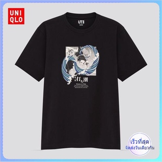 Uniqlo เสื้อยืดแขนสั้นพิมพ์ลาย Manga สําหรับผู้ชายและผู้หญิง ( Demon Slayer ) 431956