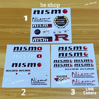 สติ๊กเกอร์* คำว่า nismo เป็นงานพิมพ์อิงค์เจท ตัวหนังสือตัวเล็ก สำหรับตกแต่งรถยนต์ ราคาต่อแผ่น