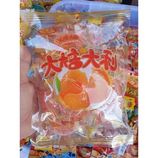 เยลลี่กลีบส้มเคลือบน้ำตาล เยลลี่รูปกลีบส้ม Orange Candy ขนมทานเล่น เคี้ยวหนึบๆ