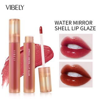 Vibely Shell ลิปสติกลิปกลอสให้ความชุ่มชื้นติดทนนานไม่จางง่ายสีขาว