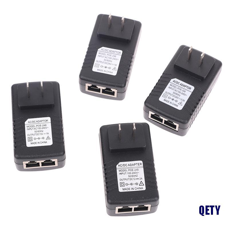(QETY)AC 110V-240V ถึง 12V 15V 24V 48V 0.5A 1A POE อะแดปเตอร์ไฟฟ้าหัวฉีด