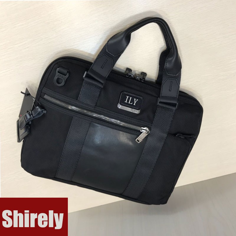 【Shirely.ph】【Ready Stock】TUMI New Men's Handbag Single Shoulder Slant Bag 14-inch Computer Bag 232610-Black R2fj