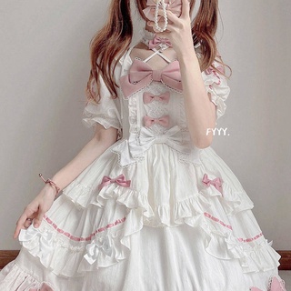 เต็มไปด้วยนมเองที่กำหนดเองแขนสั้นแขนสั้น Op ม.iddle -aged Doll lolita Dress Sweet lolita