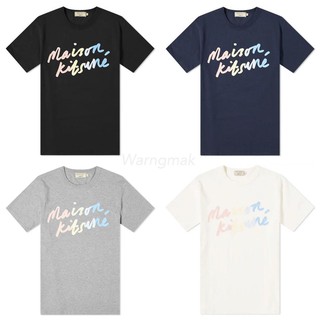 【100% cotton】mk bkpp เสื้อยืดลําลองสําหรับผู้ชายผู้หญิงแขนสั้นผ้าฝ้ายพิมพ์ลายตัวอักษรสีรุ้ง