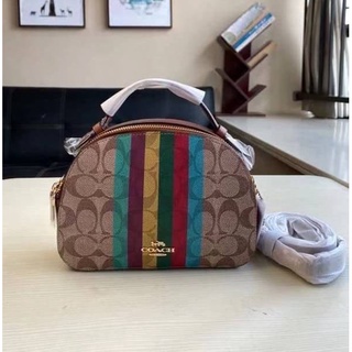 COACH SERENA SATCHEL IN SIGNATURE CANVAS WITH STRIPE (COACH C5642)