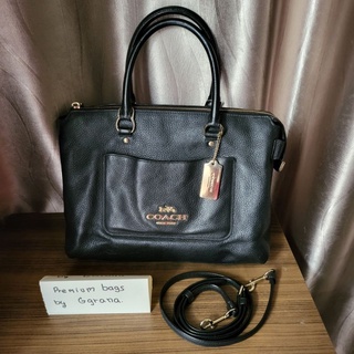 [USED]EMMA SATCHEL (COACH F31467)BLACK/LIGHT GOLD