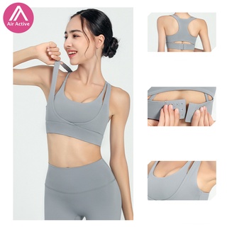 AirActive Leisure สปอร์ตบรา แต่งหัวเข็มขัดด้านหลัง ความเข้มสูง เหมาะกับใส่เล่นโยคะ วิ่งออกกําลังกาย YY YW140