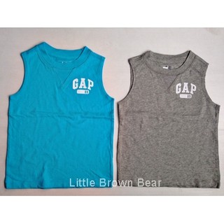 เสื้อยืดแขนกุดเด็กผู้ชายสีเทา หน้าอกสกรีน Gap