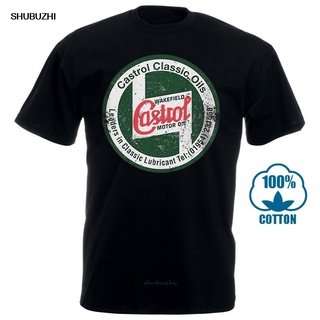 [COD]Lyzh ใหม่ เสื้อยืดลําลอง แขนสั้น พิมพ์ลาย Castrol สไตล์วินเทจ คลาสสิก เรโทร แฟชั่นสําหรับผู้ชาย และผู้หญิงS-5XL