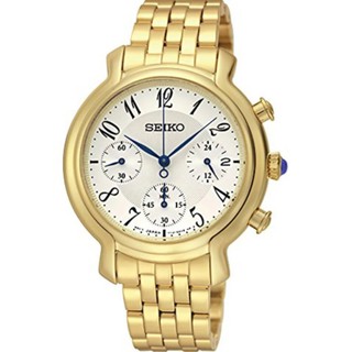 SEIKO นาฬิกาข้อมือผู้หญิง Chronograph สายสแตนเลสสีทอง รุ่น SRW874P1 - สีทอง