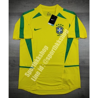 [Retro] - เสื้อฟุตบอล ย้อนยุค คลาสสิค Vintage Brazil Home บราซิล เหย้า ชุดแชมป์บอลโลกปี 2002