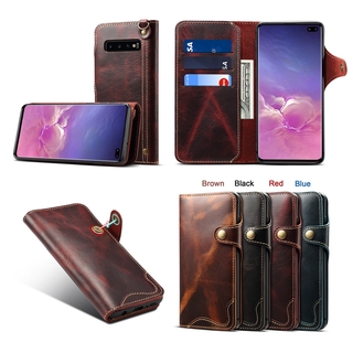 ซองหนังแท้กระเป๋าสตางค์สําหรับ Samsung Galaxy S10 Plus S10 + S10E S10 5 G