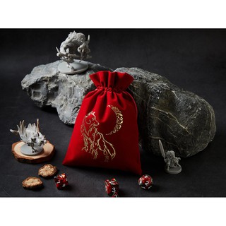 Wolf Blood Moon Dice Bag | ถุงผ้ากำมะหยี่สำหรับ บอร์ดเกมส์ | Dungeons and Dragons Dice | DnD Dice Set | D&amp;D Dice