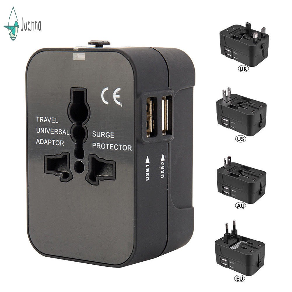 【JA】 World Wide Universal Travel Adapter US/EU/UK/AU Multi Plug Charger ...