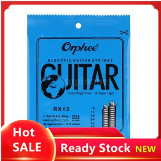 【Ready Stock】Orphee RX15 6pcs Electric Guitar String Set (.009-.042)  Nickel Alloy Super Light Tension