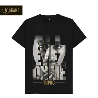 เสื้อยืดผ้าฝ้ายพิมพ์ลายขายดี เสื้อยืดฮิปฮอป tupac SHAKUR - ALL EYEZ ON ME Premium tupac travis scott ice cube snoop dog