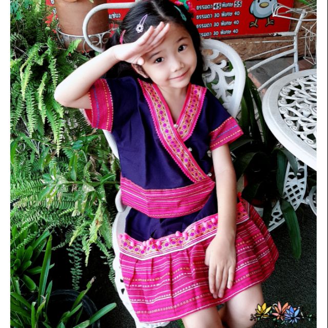ชุดเด็กดอยสไตล์สาวม้ง(มีไซด์6เดือน-15ปี)