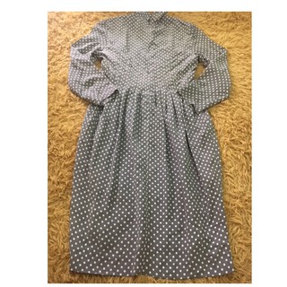 Clearance Sales🔥🔥  Gray&amp;White Polka dot Mini Dress Korea Style ทรงน่ารักงานดีมีซับใน สวยเรียบหรูดูแพงสภาพดี ใส่ไม่ทัน..