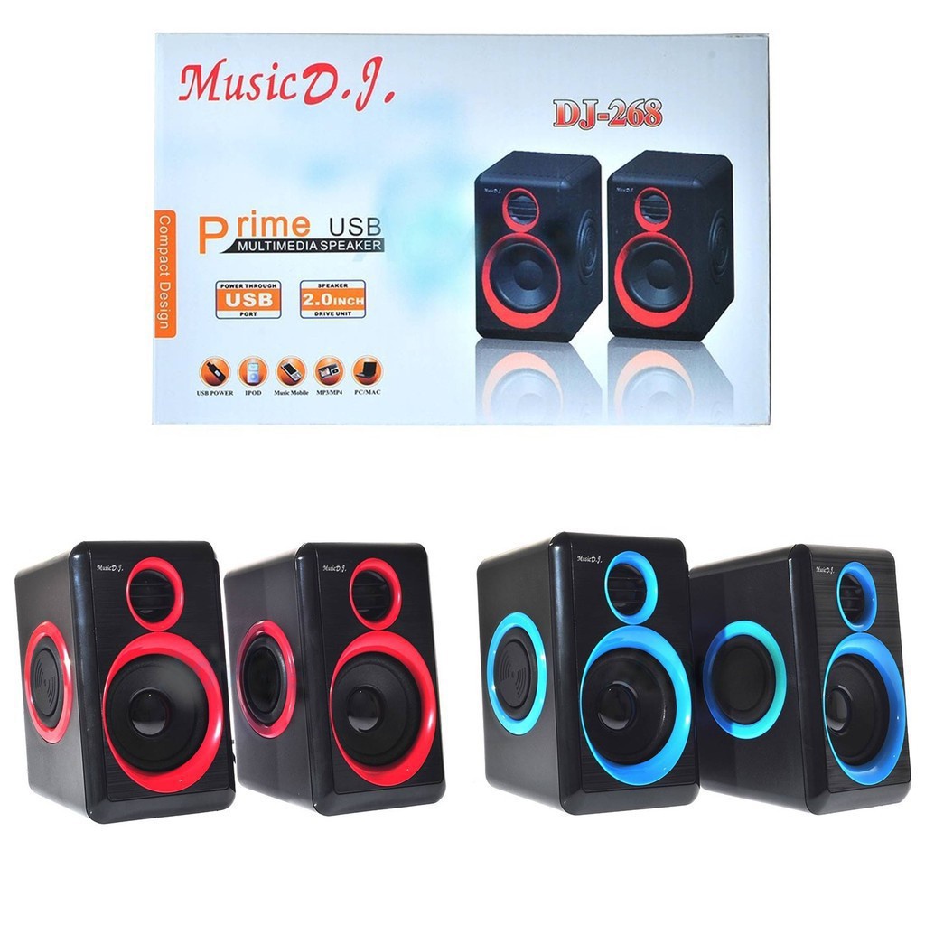 ลำโพงคอมพิวเตอร์ Music D.J. DJ-268 ลำโพงคอมพิวเตอร์ตั้งโต๊ะ สียงดี