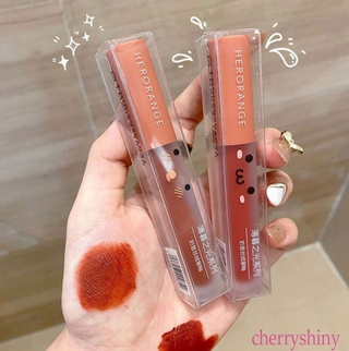 HERORANGE LIP GLAZE 3 โทนสี FLUFFY LIP GLAZE ลิปจิ้มจุ่ม เนื้อกำมะหยี่ เม็ดสีแน่น ติดทนนาน เจ้าแม่ต้องซื้อTwilight Light Milkshake Velvet Air Matte Lip Glaze NICEYY