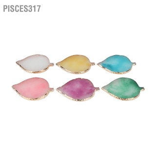 Pisces317 แผ่นบอร์ดโชว์เล็บ รูปใบไม้ อเนกประสงค์ 6 ชิ้น