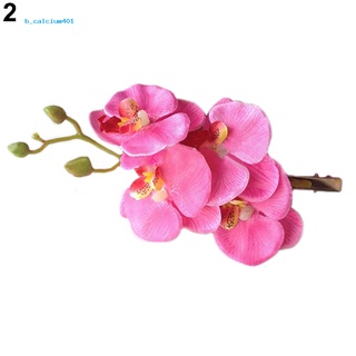 Farfi  Fashion Womens Fake Phalaenopsis Flower Hair Clip Bridal Wedding Hair Accessory