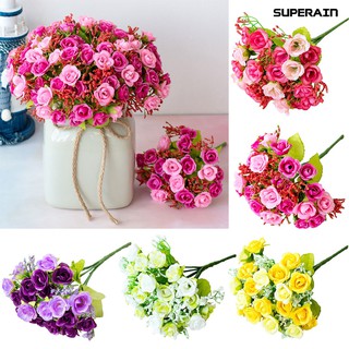 ดอกไม้ประดิษฐ์ 1Pc Artificial Silk Flower Rose Garden DIY Stage Party Home Wedding Craft Decor