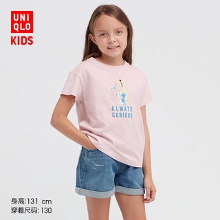 Uniqlo เสื้อยืดแขนสั้น พิมพ์ลายดิสนีย์ ความทรงจํา สําหรับเด็กผู้หญิง 447091