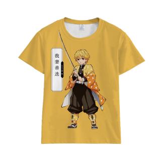 เสื้อยืดคอก ลมแขนสั้นลาย 3 d demon slayer kimetsu no yaiba