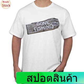 เสื้อยืดยอดนิยม เสื้อยืดพิมพ์ลาย Fisherman Gone Fishing Pike Carp Bass ของขวัญวันเกิด fishing Mens Women