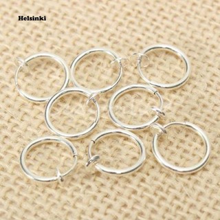 HEL_8 Pcs Non-Piercing Fake Spring Septum Nose Hoop Lip Ear Ring Clip On Jewelry