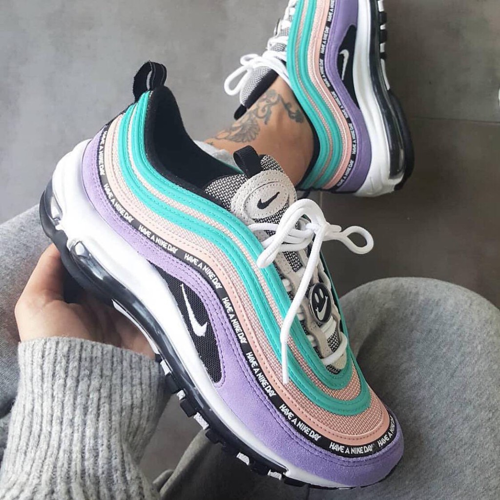 คลังสินค้าพร้อม Nike Air Max 97“ HAVE A NIKE DAY” รองเท้าสตรี/ผู้ชายรองเท้ากีฬา