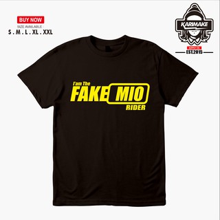 เสื้อยืดผ้าฝ้ายพิมพ์ลายแฟชั่น เสื้อยืด ลายยานยนต์ Fake Yamaha Mio