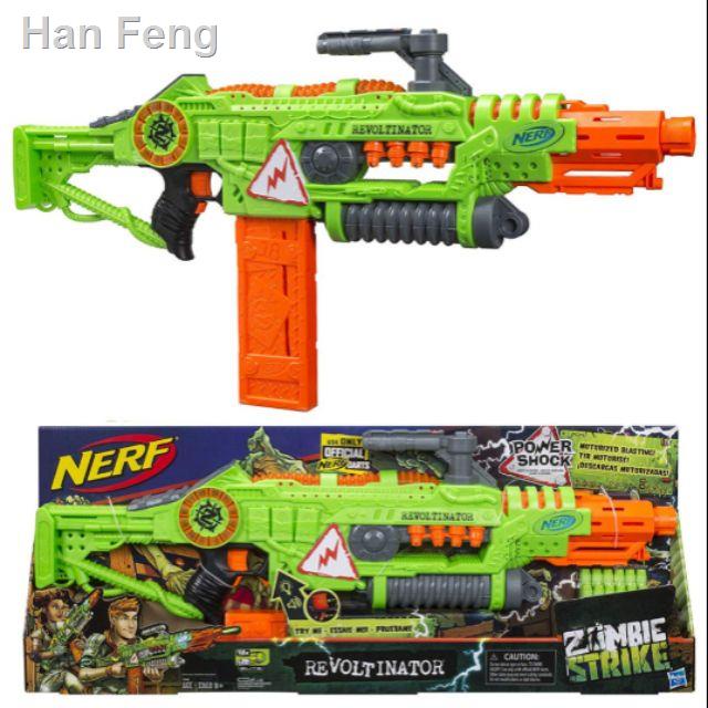 รวดเร็ว□♞♧NERF Revoltinator Zombie Strike Toy Blaster Gun with Motorized Lights Sounds & 18 Official Darts ออ Shopee Thailand