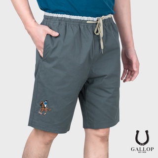 GALLOP : CASUAL SHORTS  กางเกงขาสั้นเอวยางยืด รุ่น GSP9001 สีเทาเข้ม