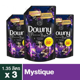 Downy Premium Parfum ดาวน์นี่ มิสทีค ผลิตภัณฑ์ปรับผ้านุ่ม สูตรเข้มข้นพิเศษ 1.35 ลิตร X3 p&amp;g