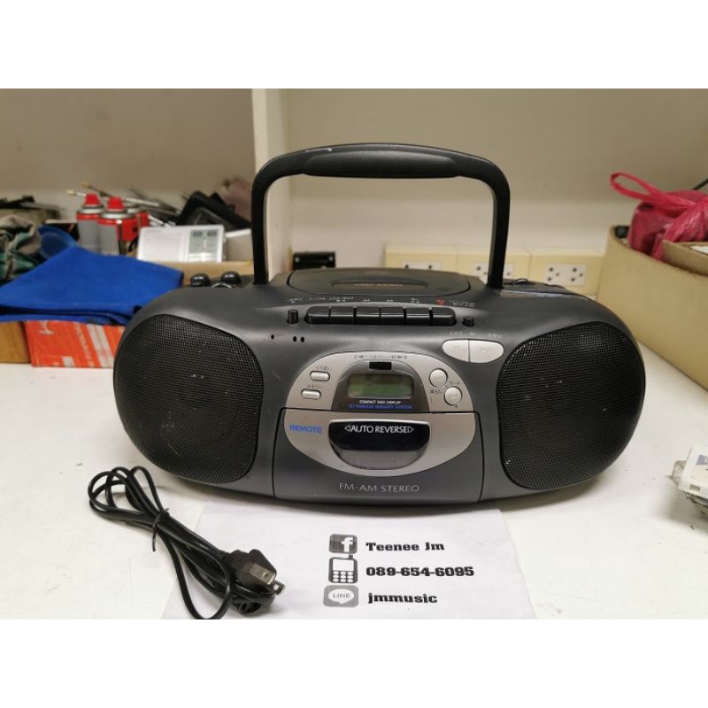 AIWA CSD-EX310 [220V] เครื่องเล่นเทป+CD+วิทยุ ใช้งานเต็มระบบ,เสียงเเน่นๆ [ฟรีสายไฟ]