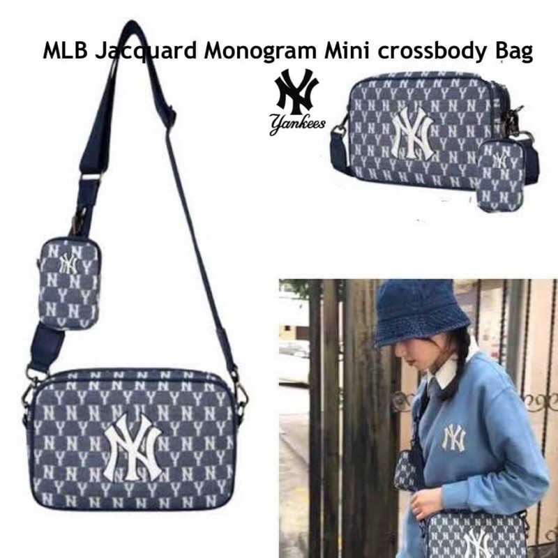 💕 MLB Jacquard Monogram Mini crossbody Bag