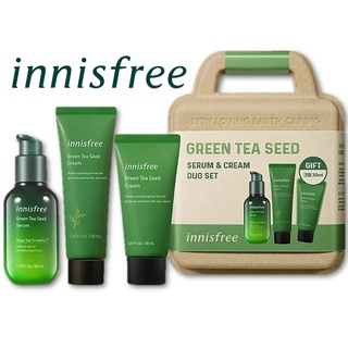 Innisfree GreenTea Seed Serum &amp; Cream Duo Set ชุดผลิตภัณฑ์บำรุงผิวหน้าสูตรสารสกัดเม็ดชาเขียวจากเกาหลีของแท้