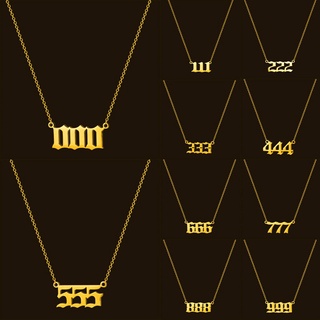 New 111 222 333 444 555 777 888 999 666 Devil Necklace Stainless Steel Angel Number Necklaces Pendant Charms Minimalist Jewelry