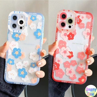 เคสโทรศัพท์มือถือนิ่ม ป้องกันเลนส์ ลายดอกไม้ สีฟ้า ชมพู แดง สําหรับ Xiaomi Redmi Note 11 11S 10 10S 4G 10C 9T 9A 9C 10 9S 9 8 7 6 7A S2 Poco X3 NFC GT F3 F2 M3 M4 Pro 5G 4G