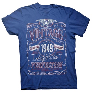 De32wew632 เสื้อยืด ผ้าฝ้าย พิมพ์ลาย 70th GifVintage Aged to Perfection 1949 สไตล์วินเทจ สําหรับผู้ชาย POI32SDF21824