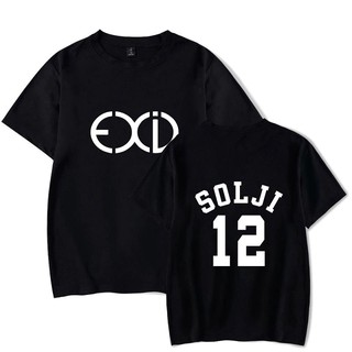 ราคาAlimoo EXID 12 SOLJI เสื้อยืดแขนสั้นผ้าฝ้ายสำหรับผู้ชายและผู้หญิง 4XL 396AS-3XL