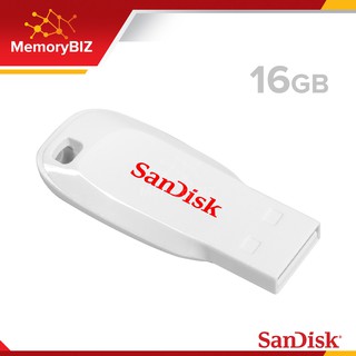 SanDisk Flash Drive CRUZER BLADE USB 2.0 16GB white (SDCZ50C_016G_B35W) แฟลชไดร์ฟ อุปกรณ์จัดเก็บข้อมูล PC Mac ประกัน 5ปี