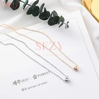🔥สร้อยคอ สร้อยคอจี้รูปหัวใจ นูน 3มิติสไตล์​ญี่ปุ่น​ สร้อย สร้อยเงิน เครื่องประดับแฟชั่น แฟชั่น หัวใจ