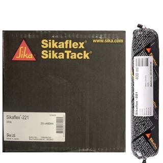 SIKA Sikaflex 221 x20 หลอด หลอดนิ่ม สีขาว กาวโพลียูรีเทนคุณภาพสูง สำหรับซีลตะเข็บรอยต่อรอยเชื่อมผนึก, 400 ml