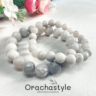 กำไลหินนำโชค  White Crazy Agate พร้อมส่ง   ลด 25%