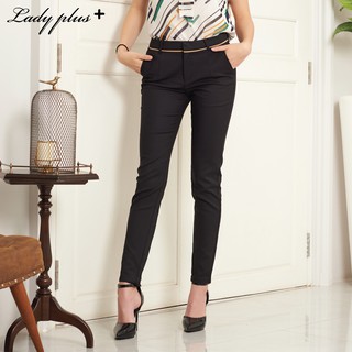 Lady Plus กางเกงขายาว | Long Pants 9763PL กางเกงทำงาน กางเกงทรงสลิม สีดำ