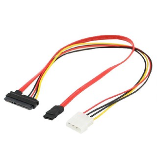 Cable Serial ATA SATA 7+15Pin To 7Pin+4Pin Hard Drive Cable IDE Power Cord